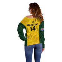 Personalised Australia Rugby Off Shoulder Sweater Go Wallaroos Pacific Simple Version 2023 - Wonder Print Shop