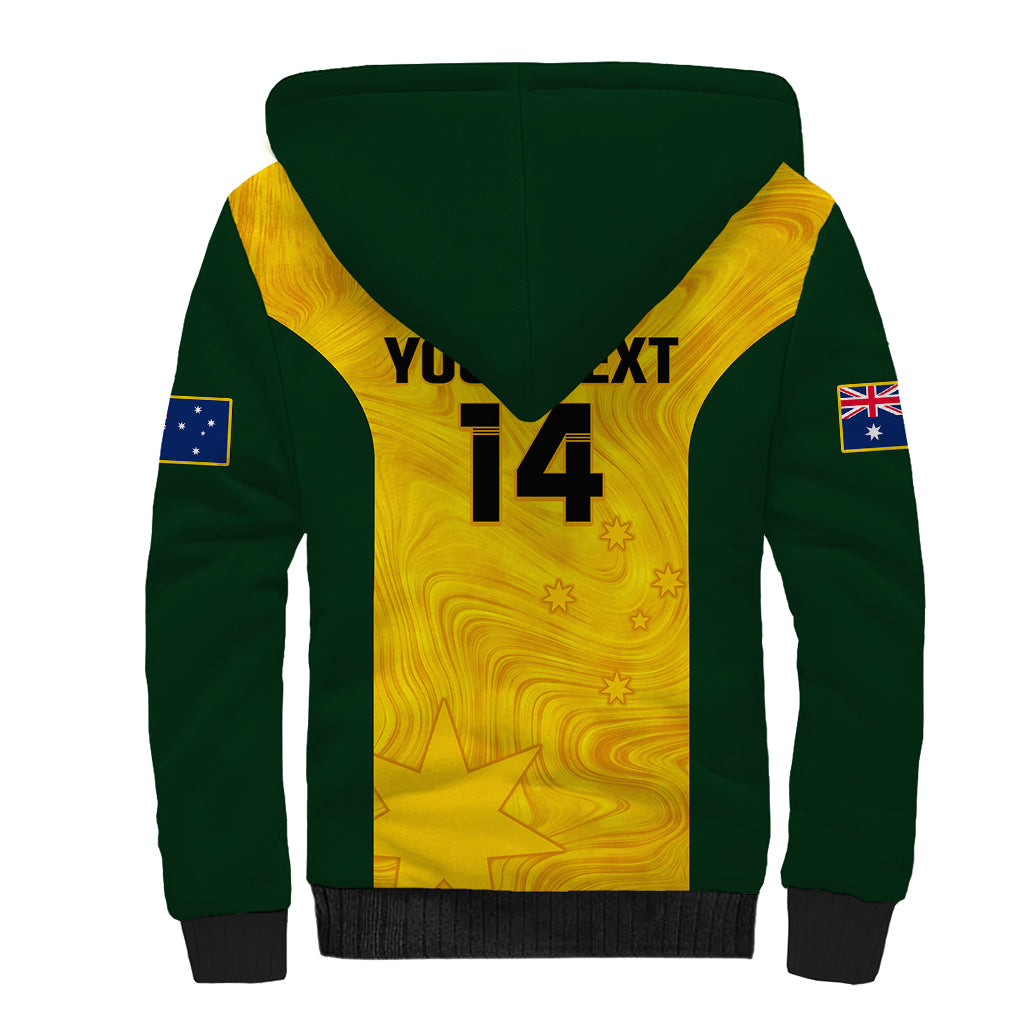 Personalised Australia Rugby Sherpa Hoodie Go Wallaroos Pacific Simple Version 2023 - Wonder Print Shop