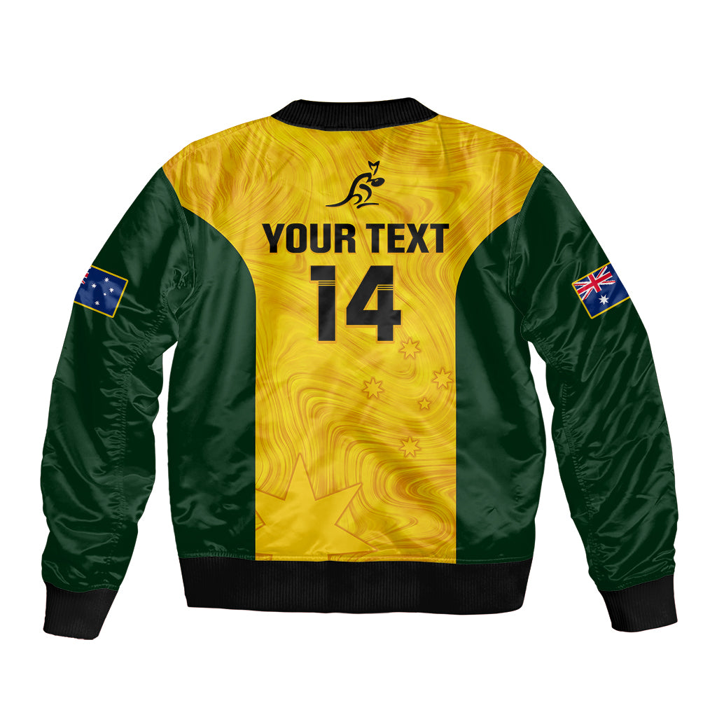 Personalised Australia Rugby Sleeve Zip Bomber Jacket Go Wallaroos Pacific Simple Version 2023 - Wonder Print Shop