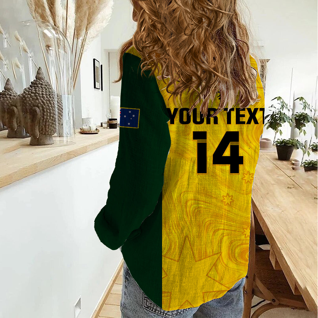 Personalised Australia Rugby Women Casual Shirt Go Wallaroos Pacific Simple Version 2023 - Wonder Print Shop