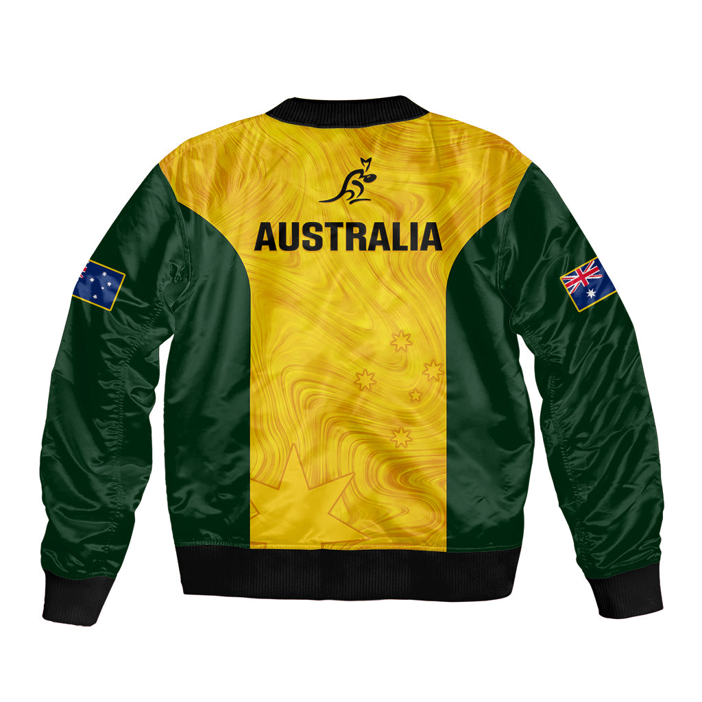 Australia Rugby Sleeve Zip Bomber Jacket Go Wallaroos Pacific Simple Version 2023 - Wonder Print Shop