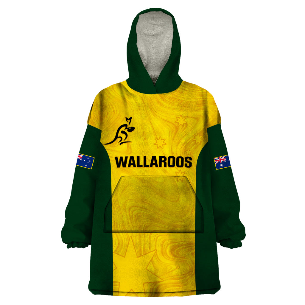 Australia Rugby Wearable Blanket Hoodie Go Wallaroos Pacific Simple Version 2023 - Wonder Print Shop