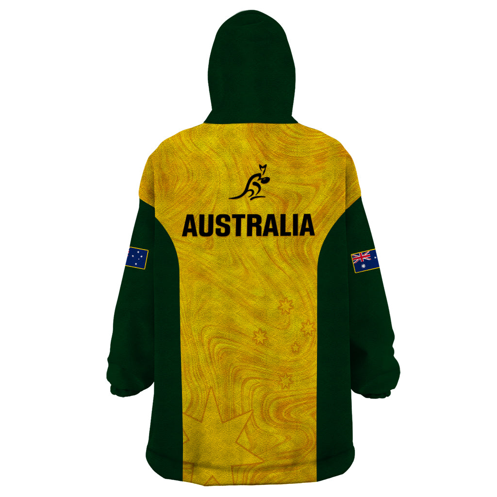 Australia Rugby Wearable Blanket Hoodie Go Wallaroos Pacific Simple Version 2023 - Wonder Print Shop