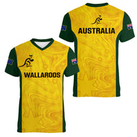 Australia Rugby Women V Neck T Shirt Go Wallaroos Pacific Simple Version 2023 - Wonder Print Shop