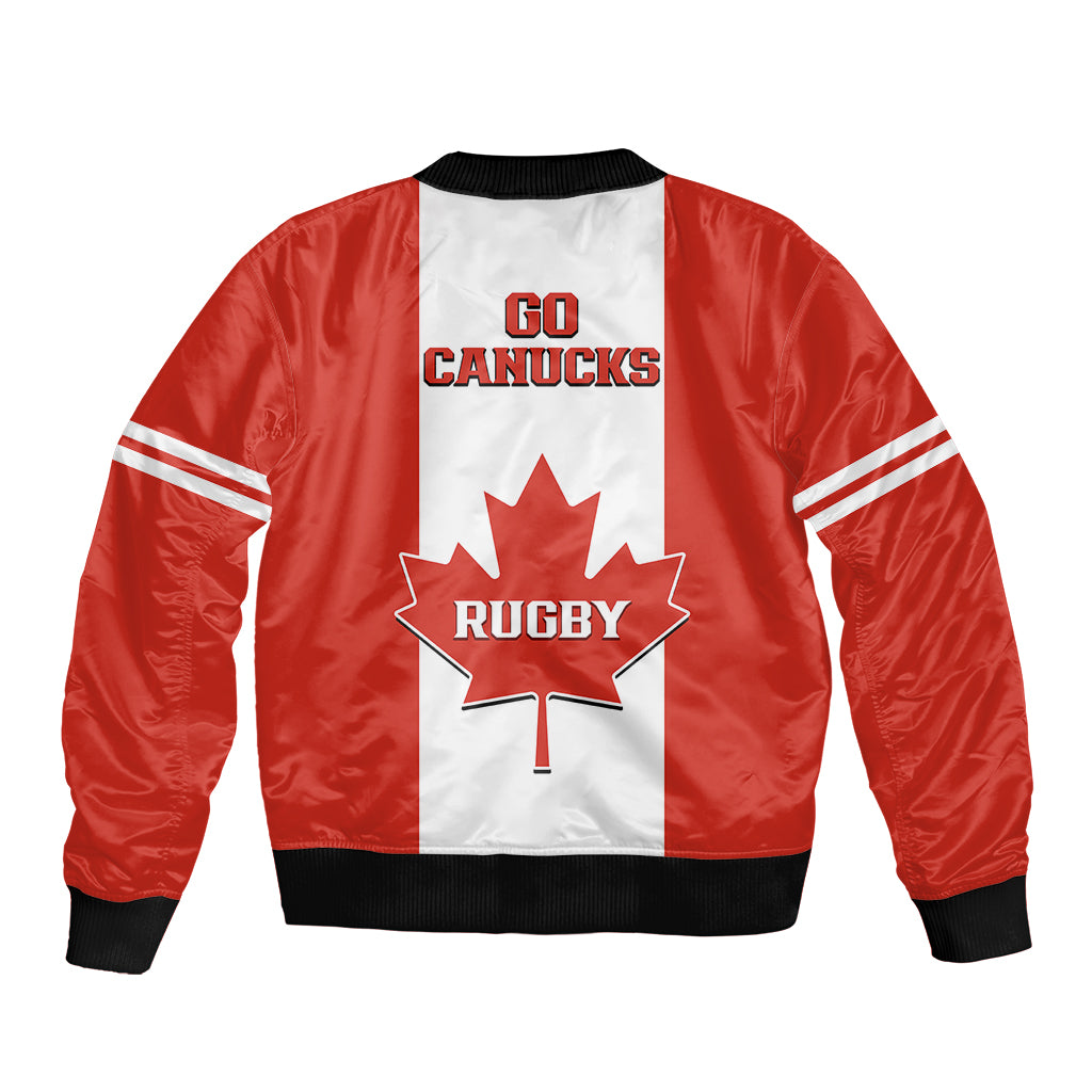 Canada Rugby Bomber Jacket Go Canucks Maple Leaf Pacific  2023 - Wonder Print Shop