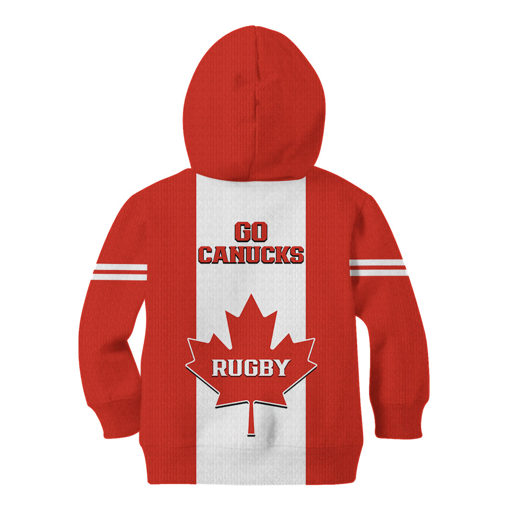 Canada Rugby Kid Hoodie Go Canucks Maple Leaf Pacific 2023 - Wonder Print Shop