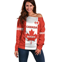 Canada Rugby Off Shoulder Sweater Go Canucks Maple Leaf Pacific  2023 - Wonder Print Shop