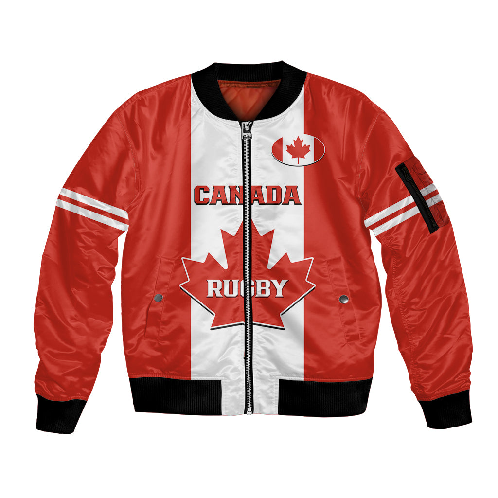 Canada Rugby Sleeve Zip Bomber Jacket Go Canucks Maple Leaf Pacific  2023 - Wonder Print Shop