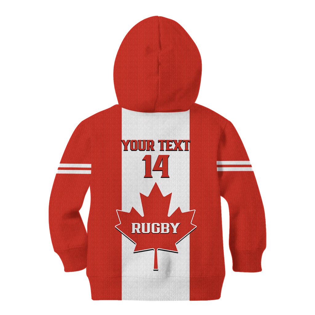 Personalised Canada Rugby Kid Hoodie Go Canucks Maple Leaf Pacific 2023 - Wonder Print Shop