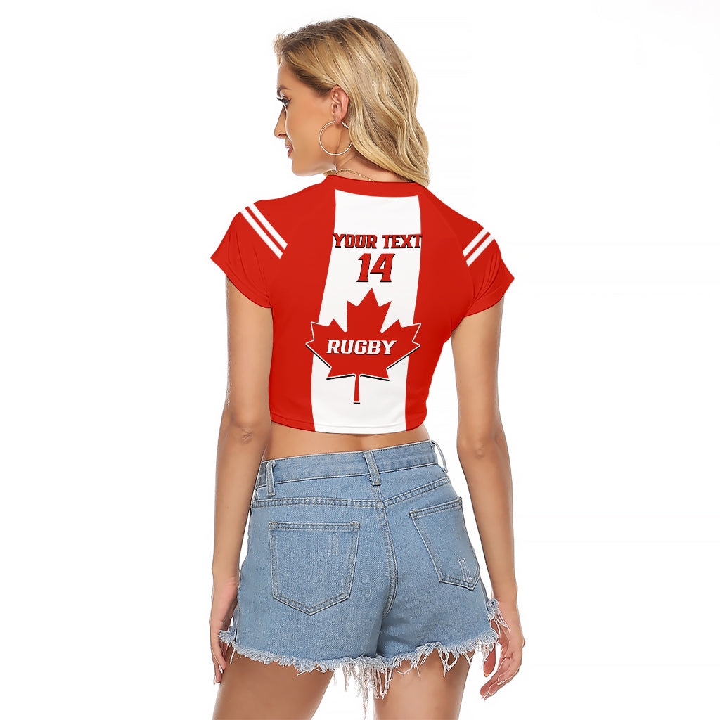 Personalised Canada Rugby Raglan Cropped T Shirt Go Canucks Maple Leaf Pacific  2023 - Wonder Print Shop