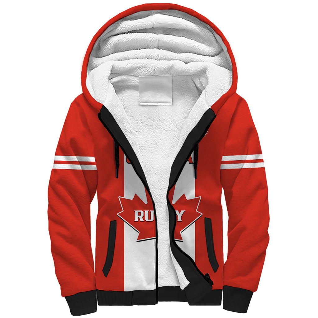 Personalised Canada Rugby Sherpa Hoodie Go Canucks Maple Leaf Pacific  2023 - Wonder Print Shop
