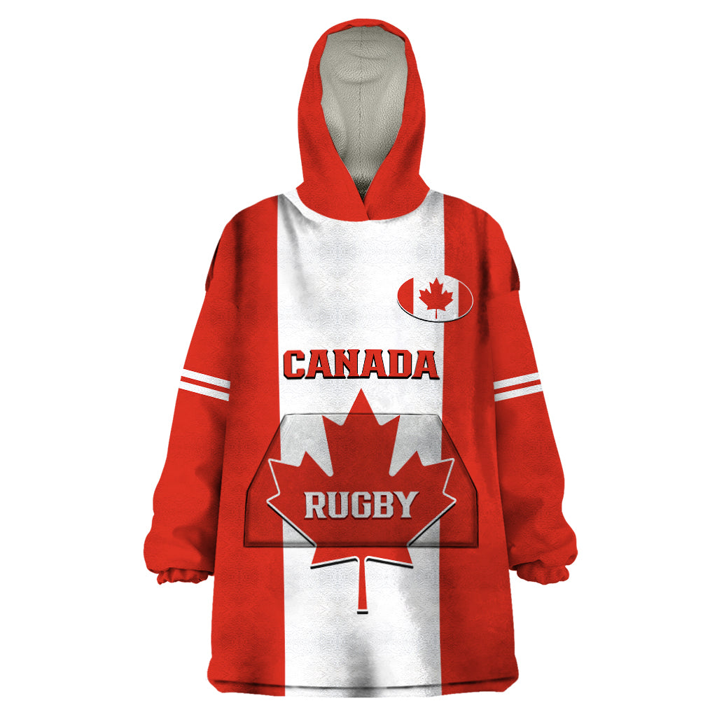 Personalised Canada Rugby Wearable Blanket Hoodie Go Canucks Maple Leaf Pacific  2023 - Wonder Print Shop