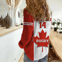 Personalised Canada Rugby Women Casual Shirt Go Canucks Maple Leaf Pacific  2023 - Wonder Print Shop