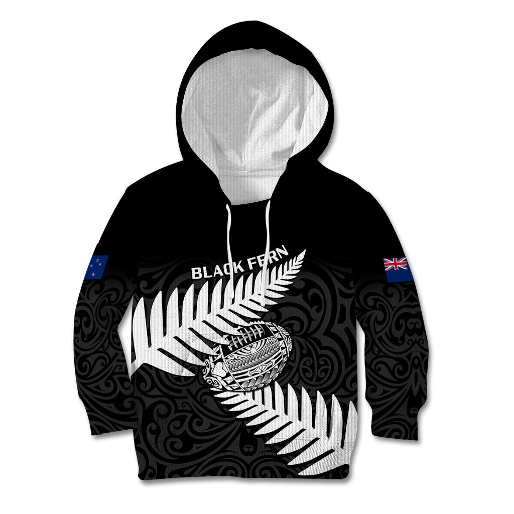 Aotearoa Rugby Kid Hoodie Go Black Fern Pacific NZ Maori 2023 - Wonder Print Shop