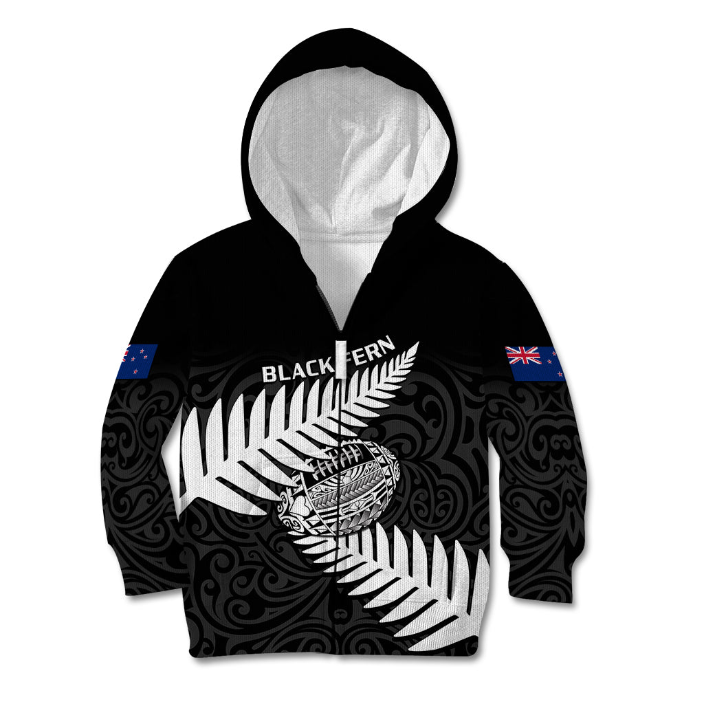 Aotearoa Rugby Kid Hoodie Go Black Fern Pacific NZ Maori 2023 - Wonder Print Shop