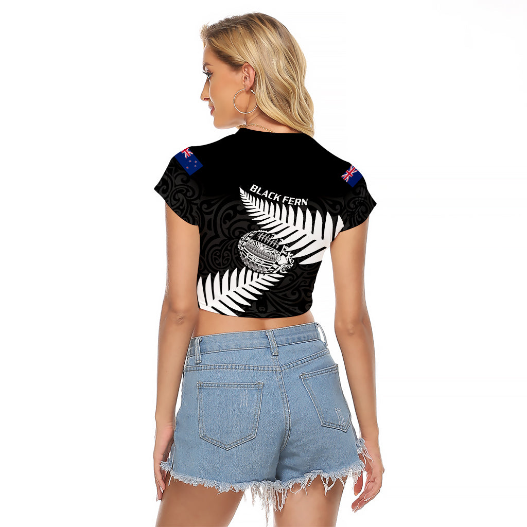 Aotearoa Rugby Raglan Cropped T Shirt Go Black Fern Pacific NZ Maori 2023 - Wonder Print Shop