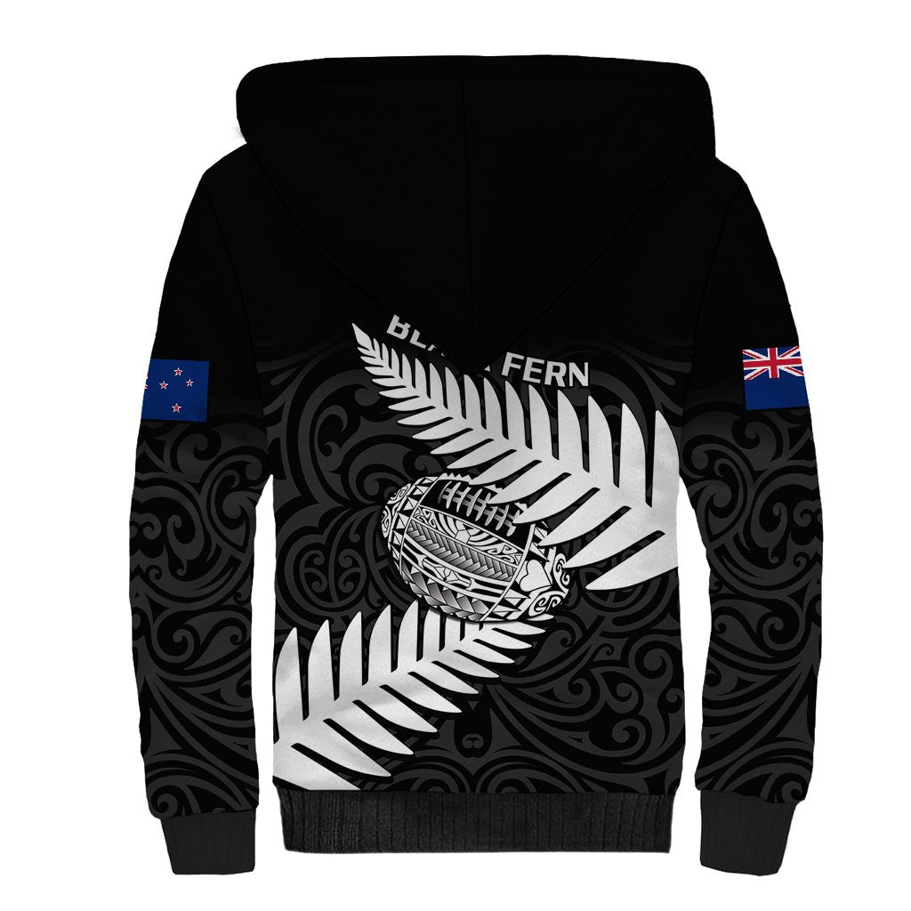 Aotearoa Rugby Sherpa Hoodie Go Black Fern Pacific NZ Maori 2023 - Wonder Print Shop
