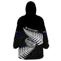 Aotearoa Rugby Wearable Blanket Hoodie Go Black Fern Pacific NZ Maori 2023 - Wonder Print Shop