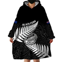 Aotearoa Rugby Wearable Blanket Hoodie Go Black Fern Pacific NZ Maori 2023 - Wonder Print Shop