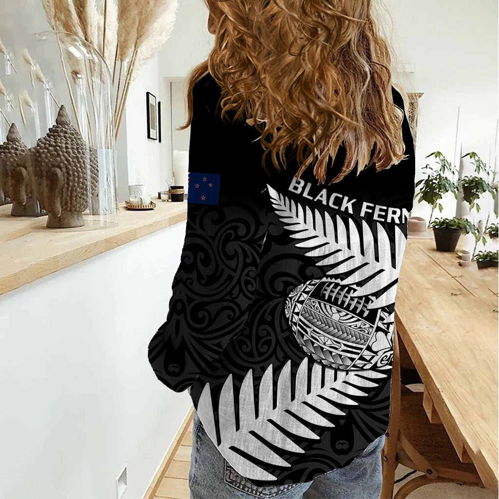 Aotearoa Rugby Women Casual Shirt Go Black Fern Pacific NZ Maori 2023 - Wonder Print Shop