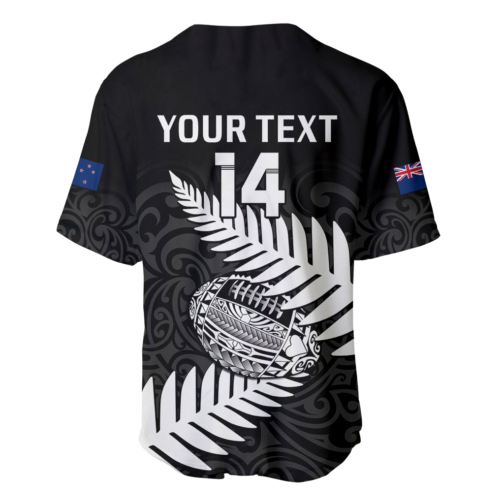 Personalised Aotearoa Rugby Baseball Jersey Go Black Fern Pacific NZ Maori 2023 - Wonder Print Shop