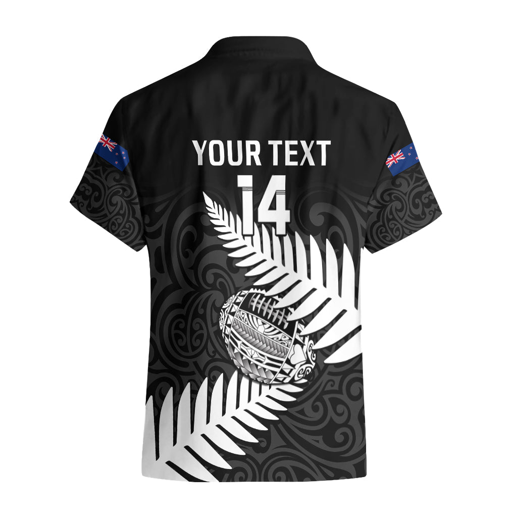 Personalised Aotearoa Rugby Hawaiian Shirt Go Black Fern Pacific NZ Maori 2023 - Wonder Print Shop