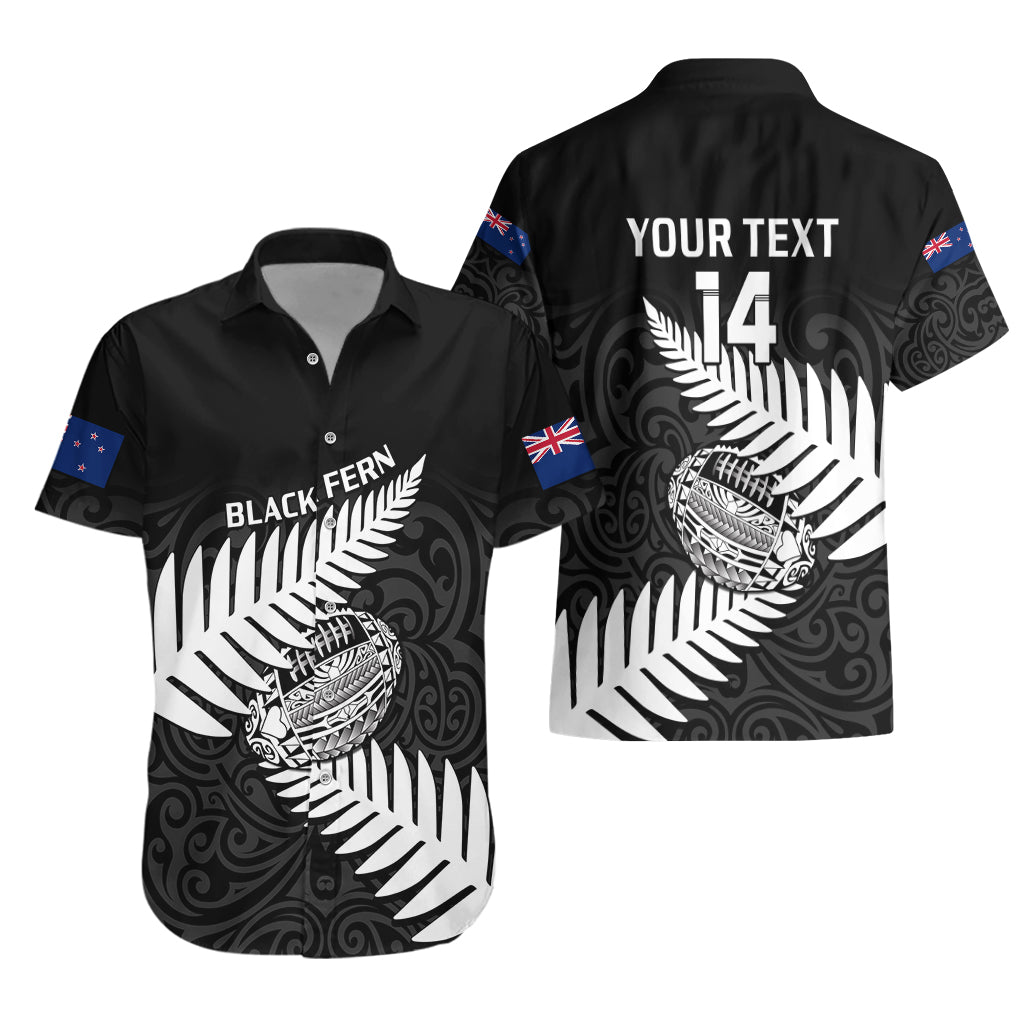 Personalised Aotearoa Rugby Hawaiian Shirt Go Black Fern Pacific NZ Maori 2023 - Wonder Print Shop