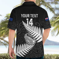 Personalised Aotearoa Rugby Hawaiian Shirt Go Black Fern Pacific NZ Maori 2023 - Wonder Print Shop
