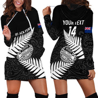 Personalised Aotearoa Rugby Hoodie Dress Go Black Fern Pacific NZ Maori 2023 - Wonder Print Shop
