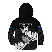Personalised Aotearoa Rugby Kid Hoodie Go Black Fern Pacific NZ Maori 2023 - Wonder Print Shop