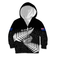 Personalised Aotearoa Rugby Kid Hoodie Go Black Fern Pacific NZ Maori 2023 - Wonder Print Shop