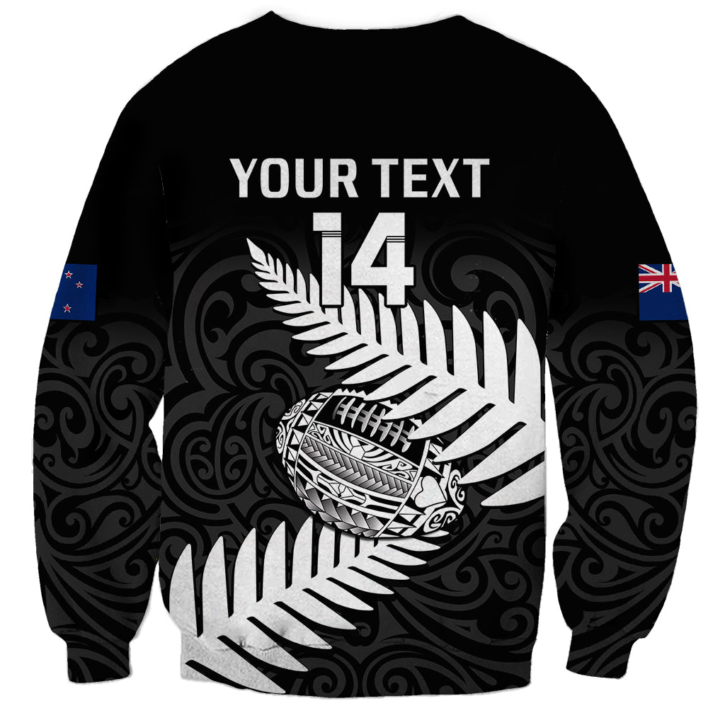 Personalised Aotearoa Rugby Sweatshirt Go Black Fern Pacific NZ Maori 2023 - Wonder Print Shop