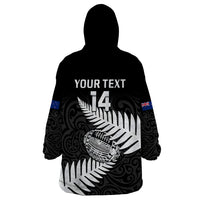 Personalised Aotearoa Rugby Wearable Blanket Hoodie Go Black Fern Pacific NZ Maori 2023 - Wonder Print Shop