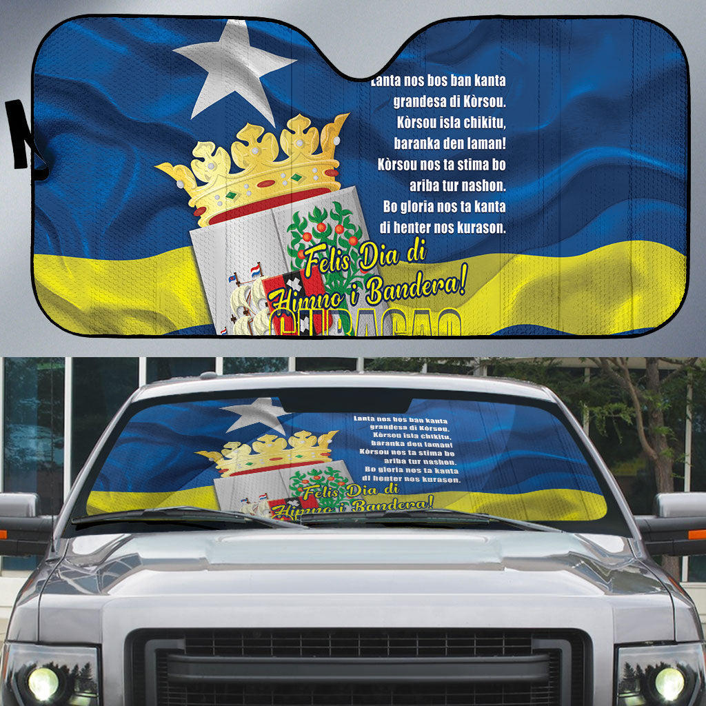 Curacao Flag Day Auto Sun Shade Felis Dia di Himno i Bandera