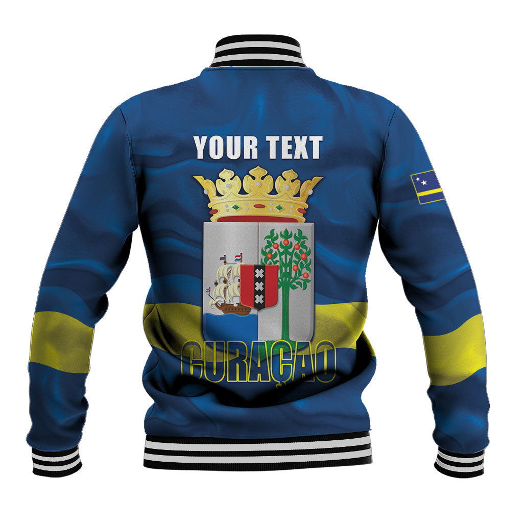 Personalized Curacao Flag Day Baseball Jacket Felis Dia di Himno i Bandera