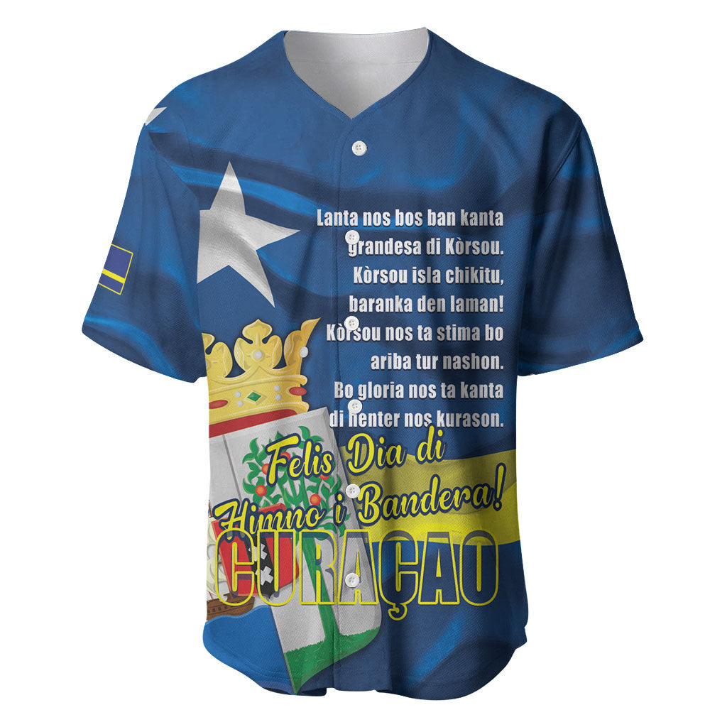 Personalized Curacao Flag Day Baseball Jersey Felis Dia di Himno i Bandera