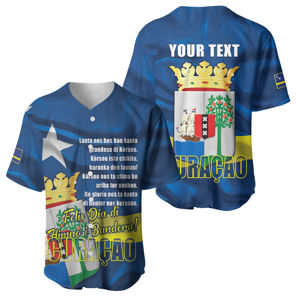 Personalized Curacao Flag Day Baseball Jersey Felis Dia di Himno i Bandera