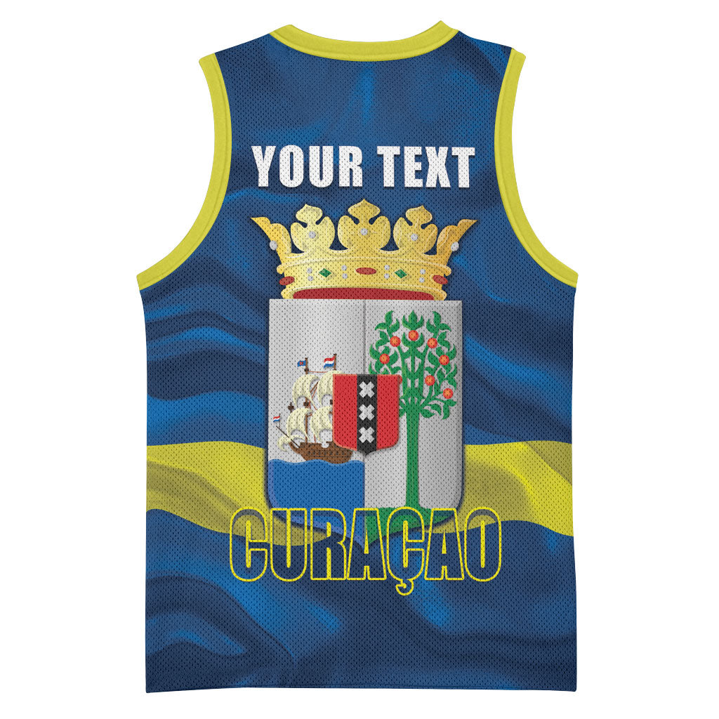 Personalized Curacao Flag Day Basketball Jersey Felis Dia di Himno i Bandera
