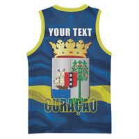 Personalized Curacao Flag Day Basketball Jersey Felis Dia di Himno i Bandera