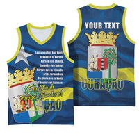 Personalized Curacao Flag Day Basketball Jersey Felis Dia di Himno i Bandera