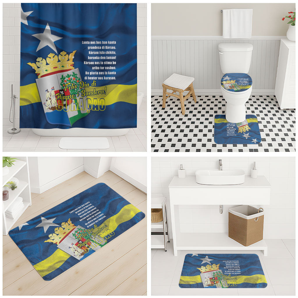 Curacao Flag Day Bathroom Set Felis Dia di Himno i Bandera