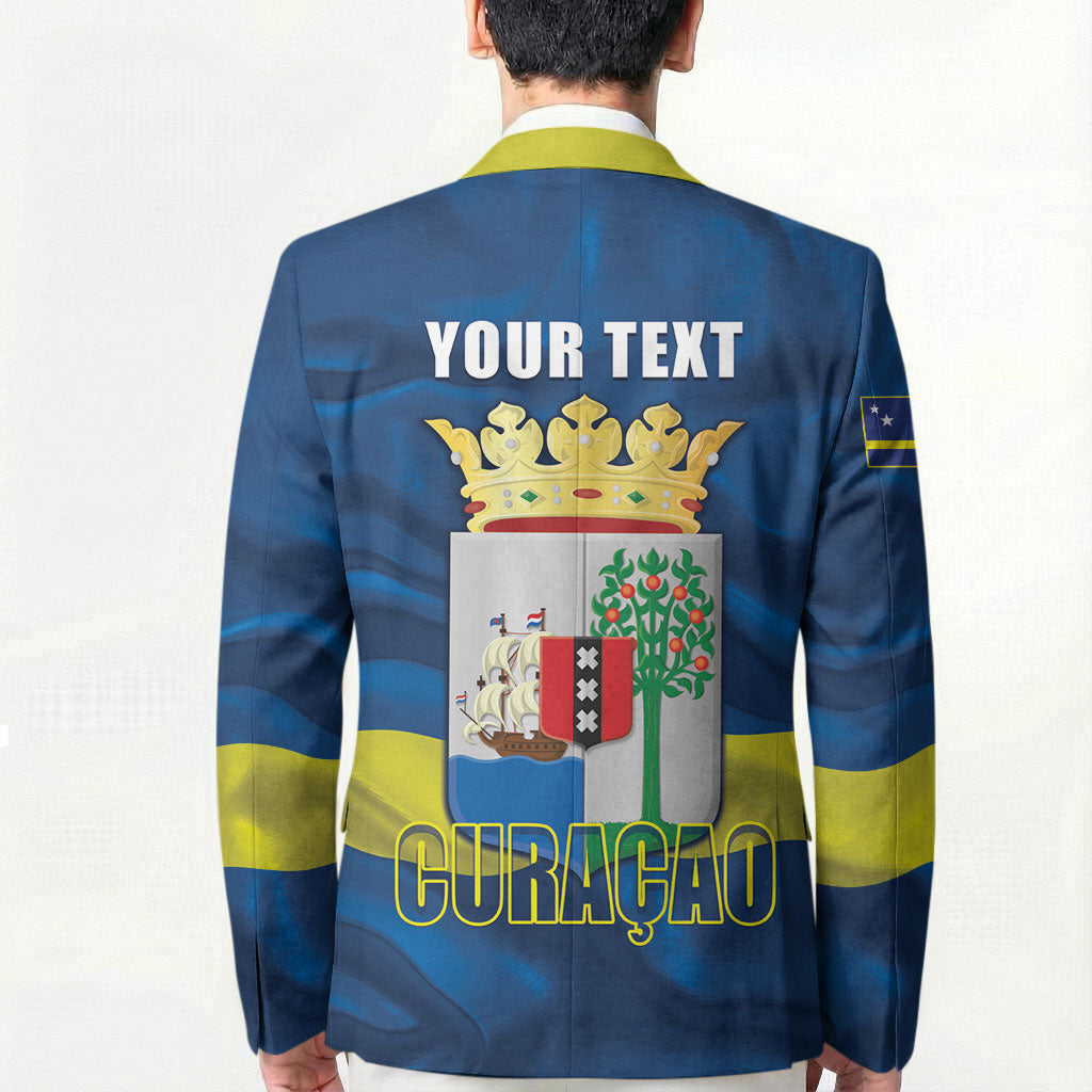 Personalized Curacao Flag Day Blazer Felis Dia di Himno i Bandera