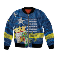 Personalized Curacao Flag Day Bomber Jacket Felis Dia di Himno i Bandera