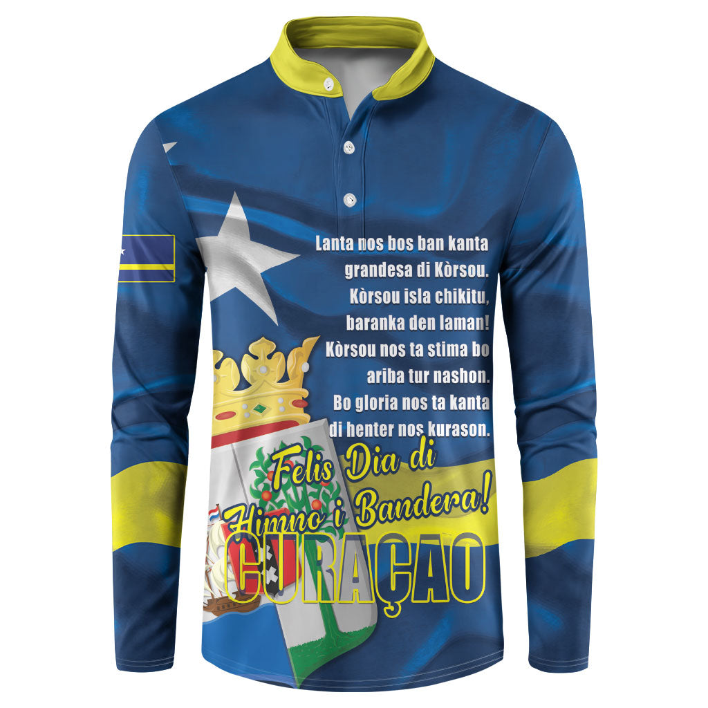 Personalized Curacao Flag Day Button Sweatshirt Felis Dia di Himno i Bandera