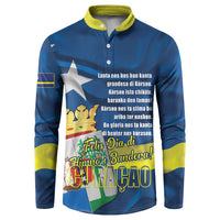 Personalized Curacao Flag Day Button Sweatshirt Felis Dia di Himno i Bandera