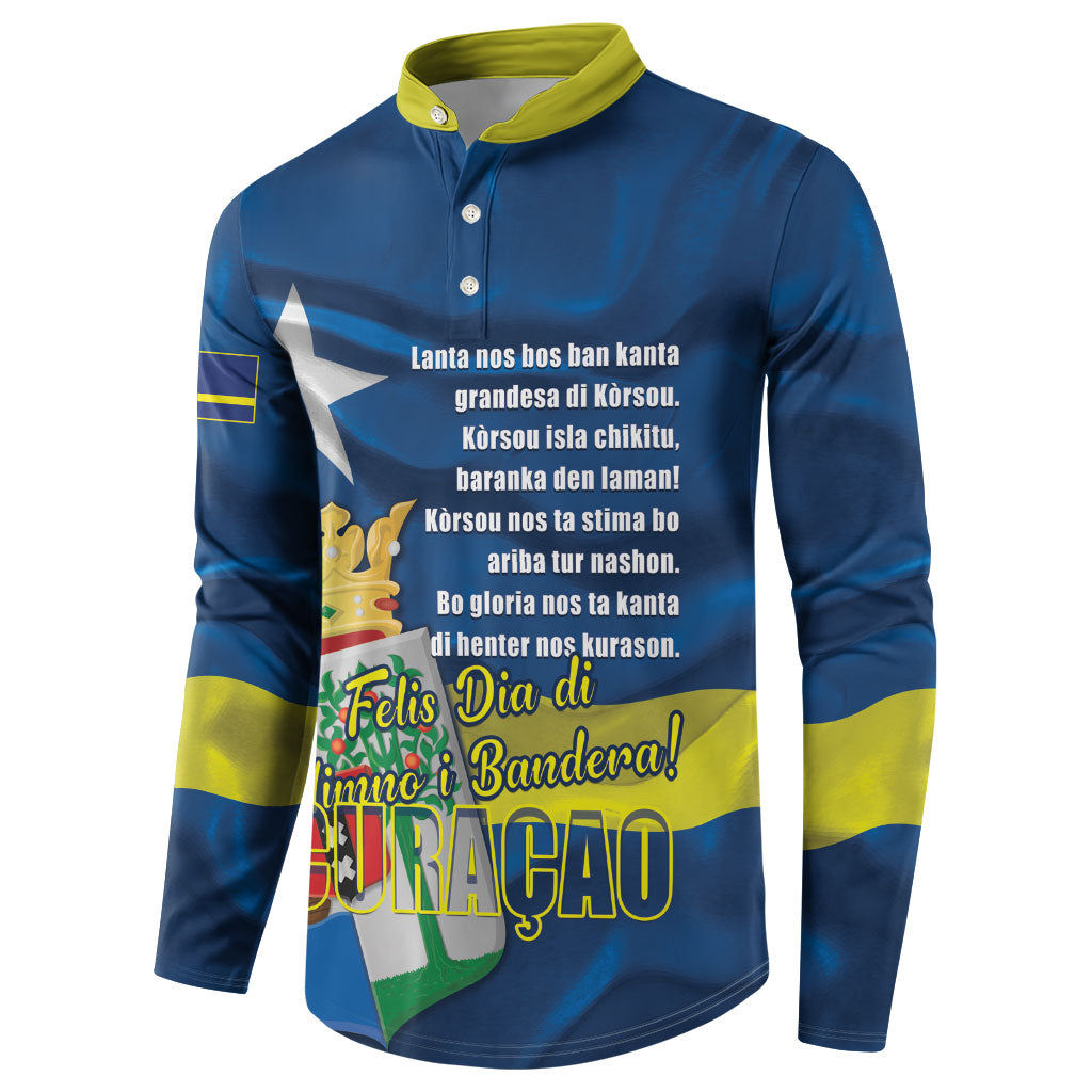 Personalized Curacao Flag Day Button Sweatshirt Felis Dia di Himno i Bandera