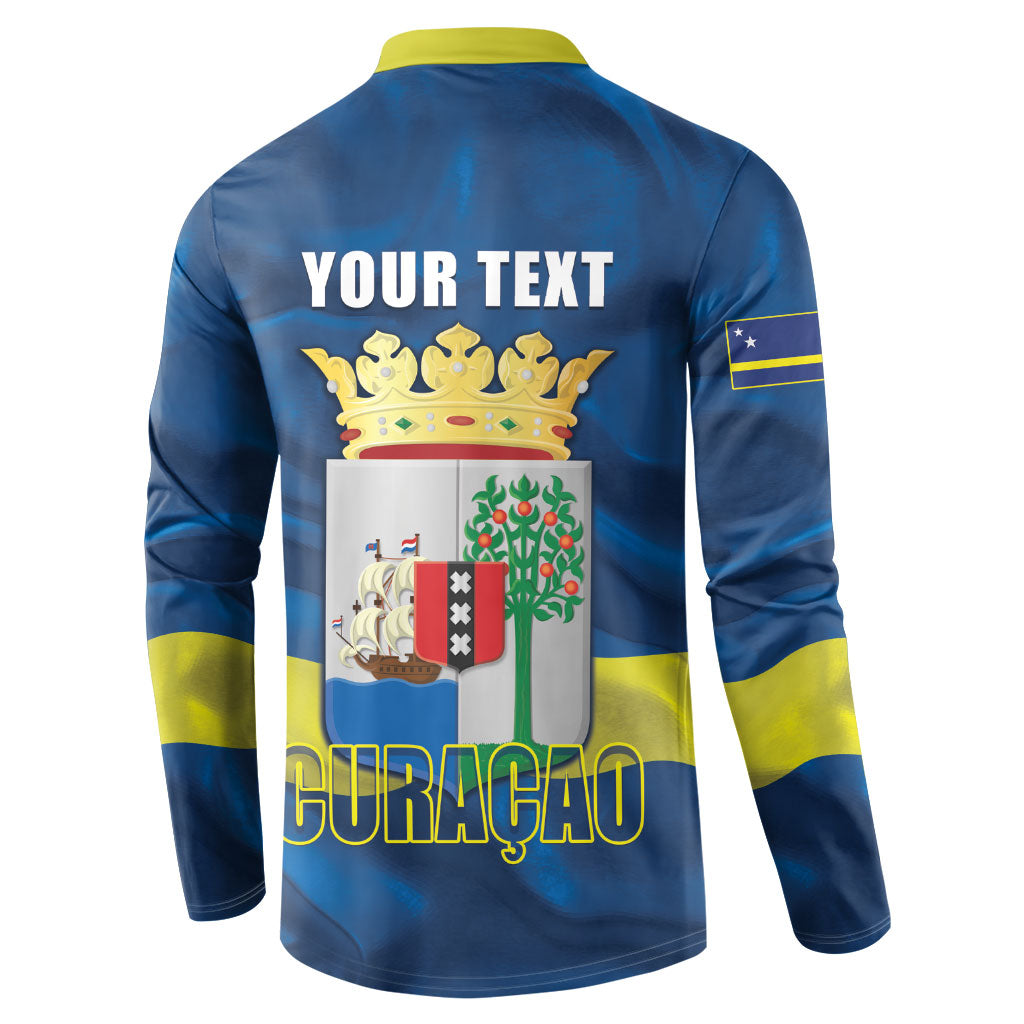 Personalized Curacao Flag Day Button Sweatshirt Felis Dia di Himno i Bandera