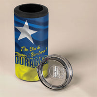 Curacao Flag Day 4 in 1 Can Cooler Tumbler Felis Dia di Himno i Bandera