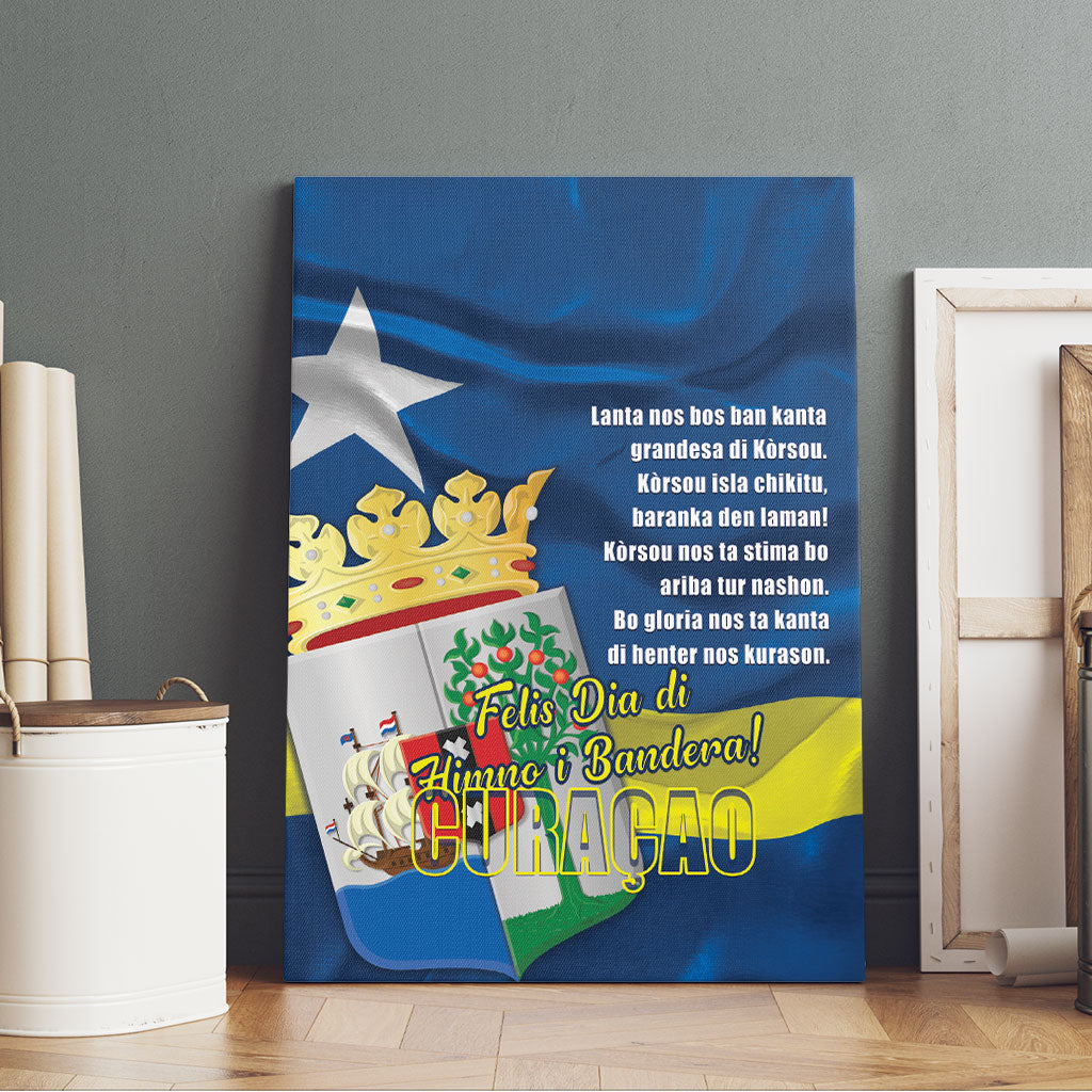 Curacao Flag Day Canvas Wall Art Felis Dia di Himno i Bandera