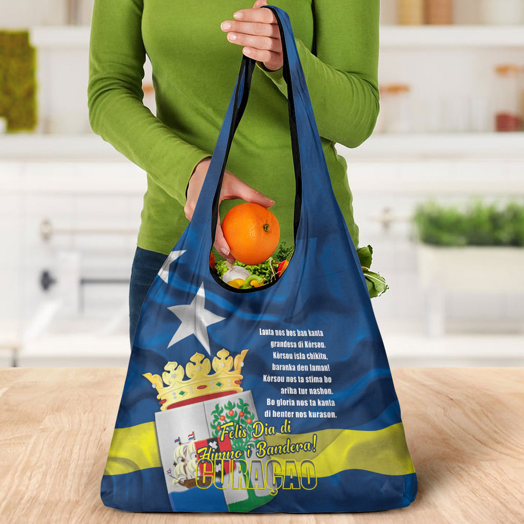Curacao Flag Day Grocery Bag Felis Dia di Himno i Bandera